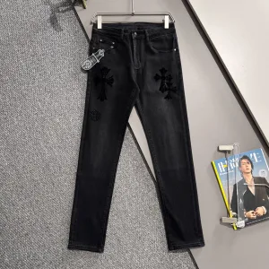 Luxury Chrome Hearts Pants Ash Cotton Plain Weave Denim A Touch Of Understated Luxury
