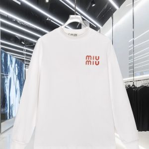Aaa Luxury Miu Miu Diamond Long-Sleeved T-Shirt For Autumn