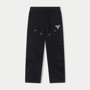 Designer Prada Leather Casual Pants For Fall
