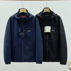 Luxury Designer Prada Coat Blue Nylon Suitable For All Body Types
