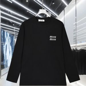 1:1 Luxury Miu Miu Cotton Long-Sleeved T-Shirt For Autumn