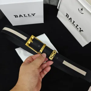 Designer AAA Bally Belt Ash Top-Grain Cowhide