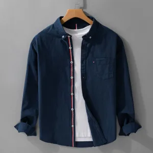 Reps Luxury Thom Browne Long-Sleeved Shirt Red Cotton Spring Autumn Screen Printing