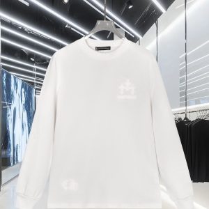 Luxury Chrome Hearts Cotton Long-Sleeved T-Shirt For Fall