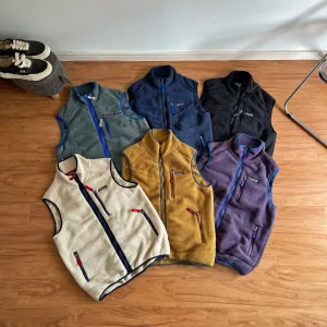 Reps High Quality Patagonia Jacket Yellow Wool Lambswool Fleece Mesh Fabric Breathable Elastic Stitching