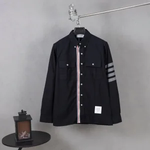 AAA Designer Thom Browne Shirt Red Flannel Sophistication Screen Printing