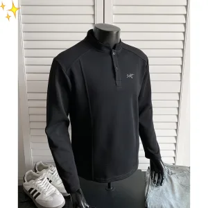 Super Clone High Quality Archaeopteryx Long-Sleeved Shirts Black Cotton Pure Mesh Piqu Autumn Early Tencel Blend