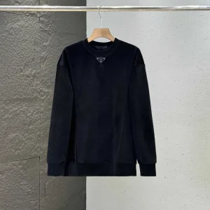 Luxury Super Clone Prada Sweatshirt Red Cotton Fleece Winter