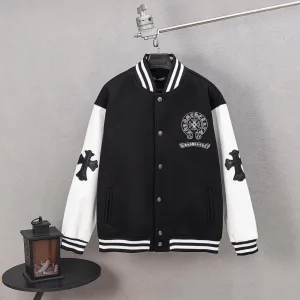 Designer Super Clone Chrome Hearts Jacket Red Wool Jacquard Street Style Understated Luxury Embroidery