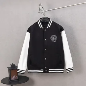 Super Clone Chrome Hearts Jacket Red Wool Jacquard Street Style Understated Luxury Embroidery