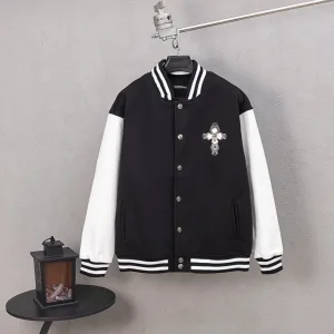 AAA Chrome Hearts Jacket Red Wool Jacquard Street Style Understated Luxury Embroidery