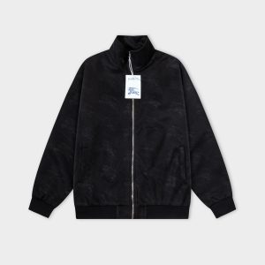 Luxury Burberry Faux Suede Jacket For Fall