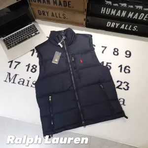 Luxury Ralph Lauren Vest Red Duck Down Nylon Fabric