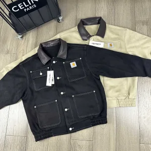 Luxury Carhartt Coat Black Suede Street Style