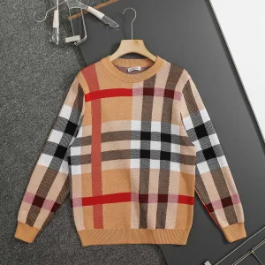 Luxury Burberry Sweater Red Jacquard Autumn Winter And