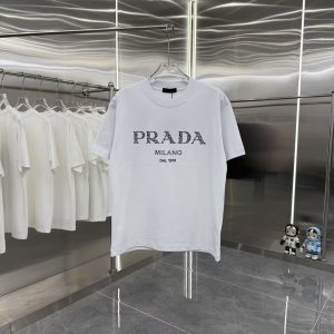 Luxury Aaa Prada Stone Short Sleeves For Autumn