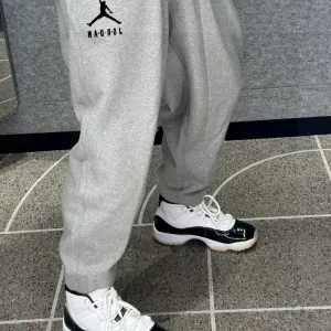 Reps Nike Sweatpants Black Cotton Fleece Simple Design Street Style