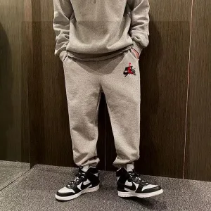 High Quality Designer Nike Sweatpants Black Cotton Fleece Simple Design Street Style