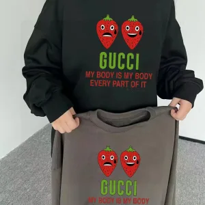 Reps Designer Gucci Hoodie Black Cotton Fleece Autumn