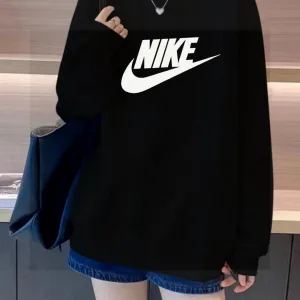 AAA High Quality Nike Hoodie Black Cotton Fleece Autumn