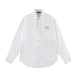AAA High Quality Balenciaga Long-Sleeved Shirt Red High-End Quality Sophistication Embroidery