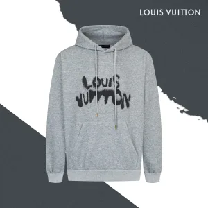 Super Clone Designer Louis Vuitton Hoodie Ash Cotton