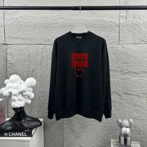 Super Clone Luxury Miu Long-Sleeved Red Autumn Winter Early