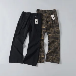 Luxury AAA Carhartt Trousers Red Cotton Pure Running Outdoor Workwear Environmentally Friendly Dyeing Double Needle Stitching Side Pockets