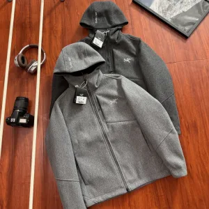 AAA Archaeopteryx Outerwear Red Wool Polyester Softshell Fabric Woven Mature And Sophisticated Autumn Winter