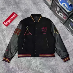Designer Stussy Baseball Uniform Red Cotton