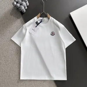 Luxury Moncler Short Sleeves White Cotton Pure Wool Spring Autumn Embroidery