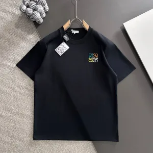 Designer Reps Loewe Short Sleeves Black Cotton Pure Spring Autumn Embroidery