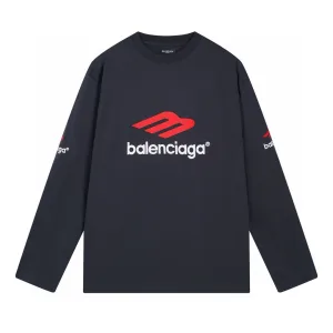 Super Clone Luxury Balenciaga Long-Sleeved Red Cotton Summer Embroidery