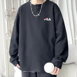 Luxury High Quality Fila T-Shirts Red Piqu