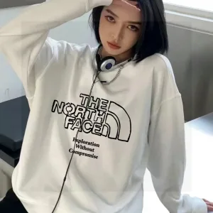 Luxury Reps North Hoodie Black Cotton Fleece Autumn