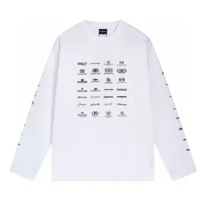 High Quality Balenciaga Long-Sleeved Ash Cotton Summer Embroidery