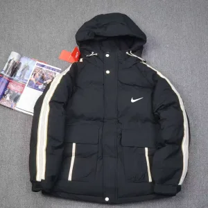 Super Clone Nike Coat Blue Cotton Down Easy To Match Winter Side Pockets