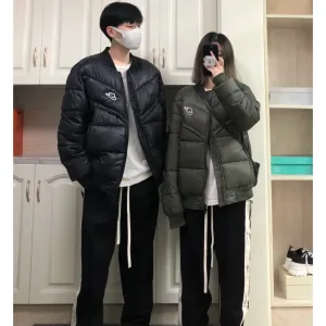 Reps Luxury Nike Outerwear Green Cotton Xinjiang Down Fleece Minimalist Style Winter Patch