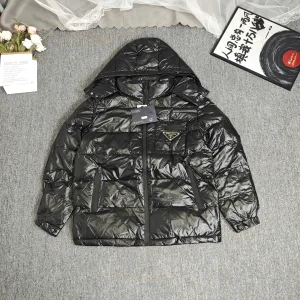 Reps Prada Outerwear Red Feather Duck Down Minimalist Style