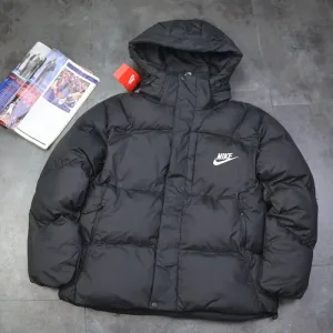 Super Clone Luxury Nike Coat Orange Cotton Xinjiang Down Fleece Street Style Winter Patch