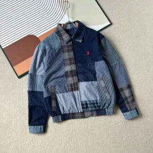 Reps Luxury Ralph Lauren Coat Red Denim Spring Summer Patch Side Stripes