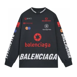 Designer Reps Balenciaga Long-Sleeved Red Cotton Ribbed Fabric Embroidery