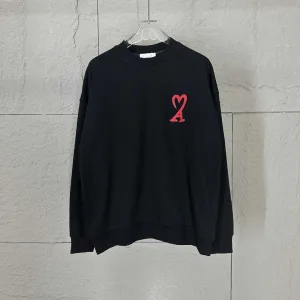 High Quality Designer Ami Long-Sleeved Black Autumn Winter Early