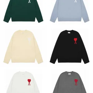 Reps Super Clone Ami Sweater Red Cotton Wool Blend Polyester Jacquard