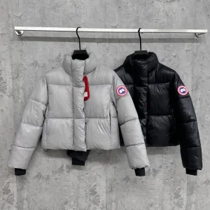 AAA Luxury Canada Goose Cotton-Padded Coat Red Cotton Long-Staple Wool Feather Down Nylon Tear-Resistant Fabric Embroidery
