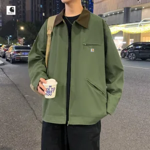 High Quality Carhartt Coat Red Woven Fabric