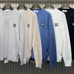 Luxury Reps Stone Island Sweater Blue Denim Patch