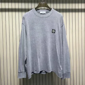 Luxury Stone Island Long-Sleeved T-Shirt Red