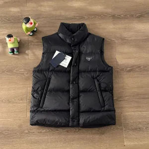 Super Clone AAA Prada Sleeveless Black Duck Down Nylon Autumn Winter And
