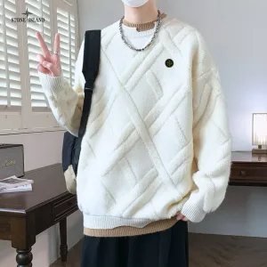 Reps Designer Stone Island Sweater Red Knitted Fabric
